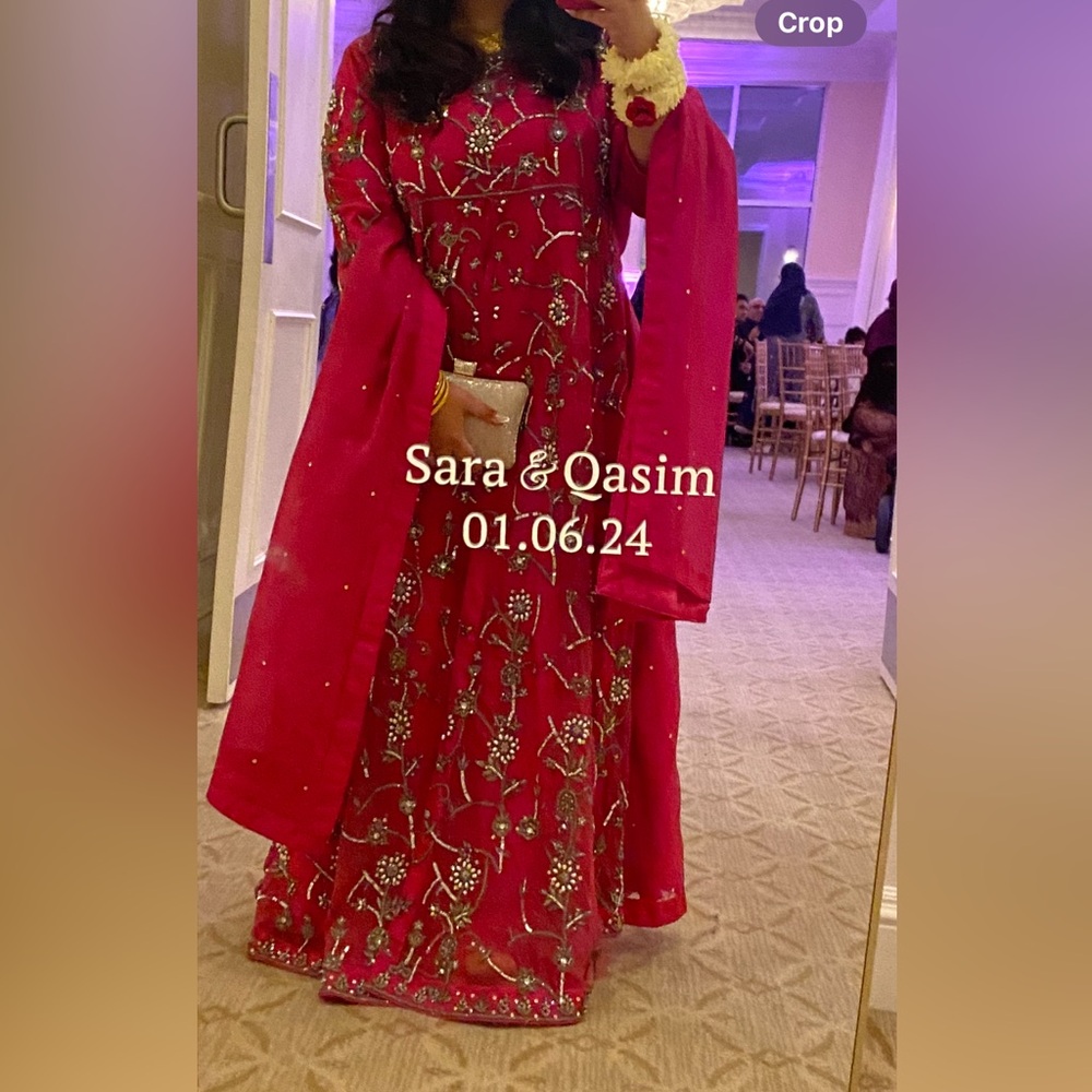 Elegant Pink Embellished Dress (Pakistani) NO DUPATTA